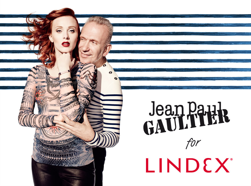 V kampani ku kolekcii Gaultier x Lindex je modelka Karen Elson aj návrhár 
