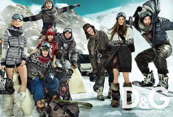 Kampaň DG propagujúca lyžiarske oblečenie pre zimné športy 2010