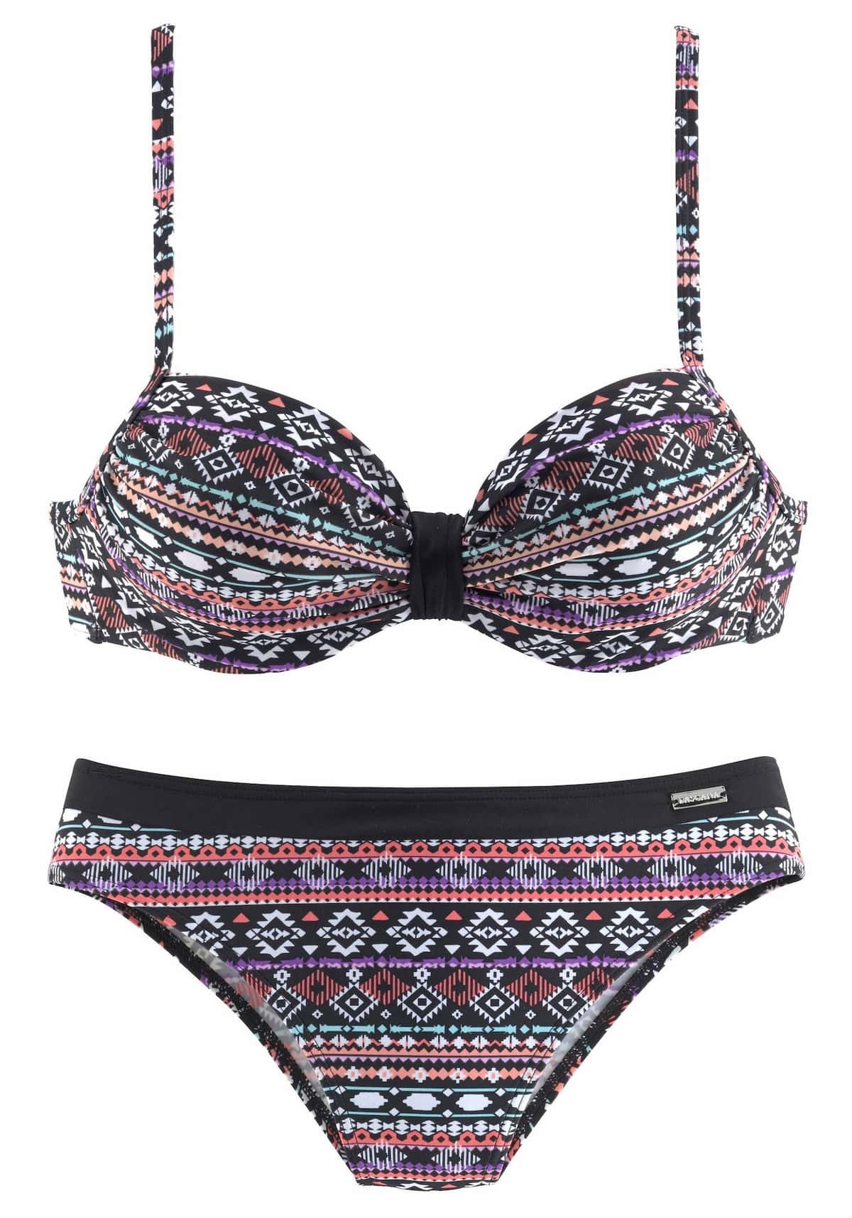 LASCANA Bikiny námornícka modrá / fialová / pastelovo červená / biela