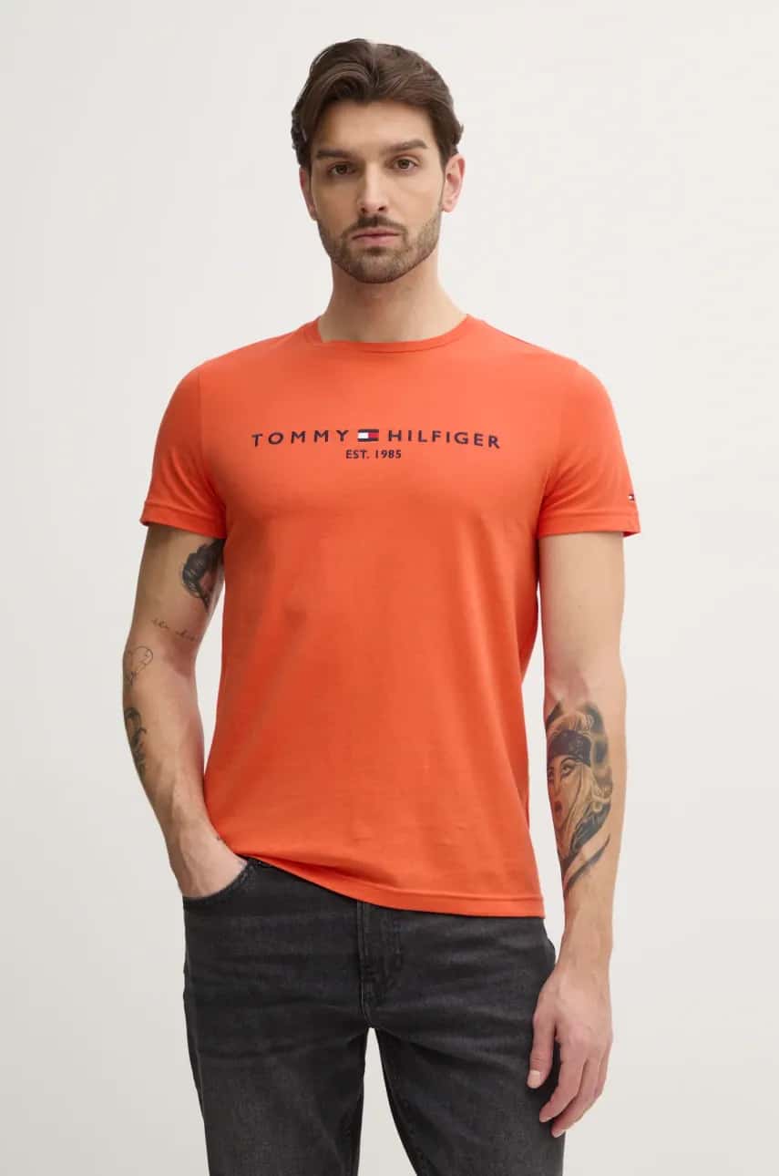 Bavlnené tričko Tommy Hilfiger pánske, s nášivkou, MW0MW11797