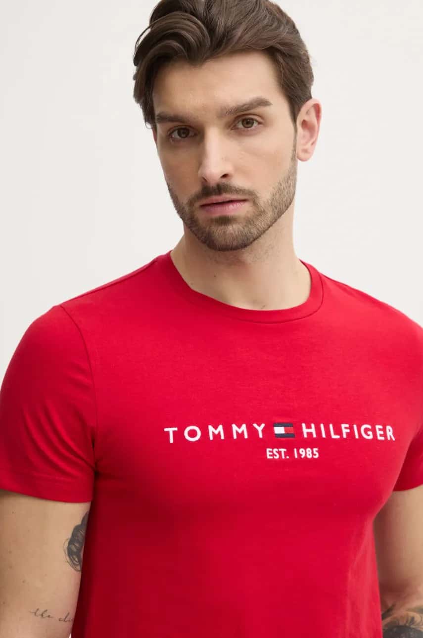 Bavlnené tričko Tommy Hilfiger pánske, s nášivkou, MW0MW11797