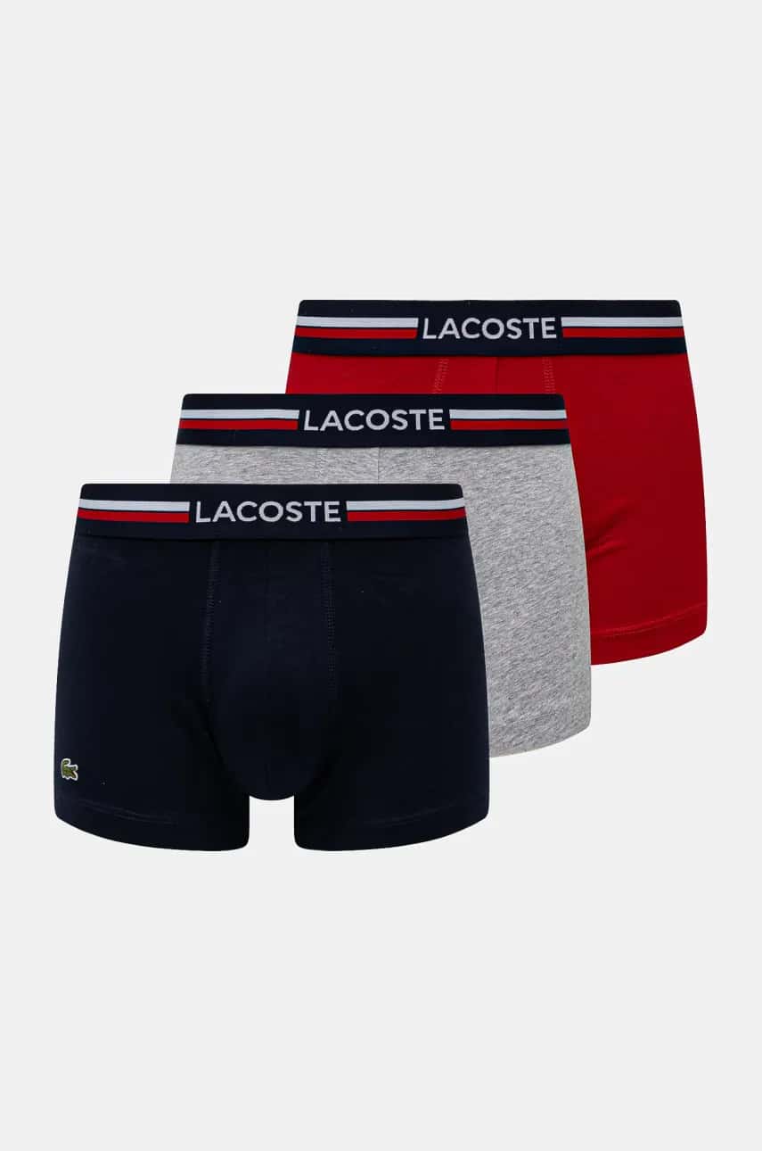 Boxerky Lacoste 3-pak pánske, tmavomodrá farba