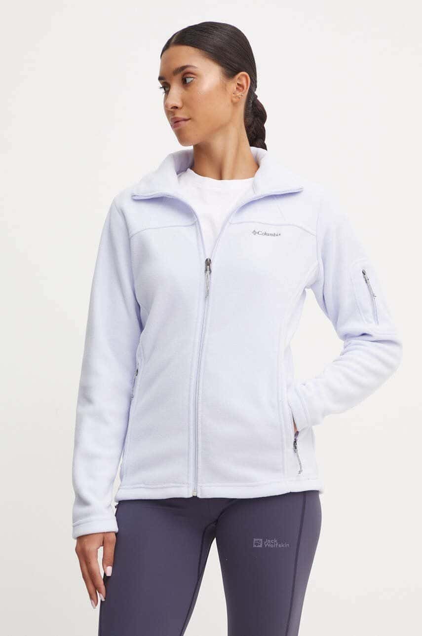 Športová mikina Columbia Fast Trek fialová farba, jednofarebná, 1465351