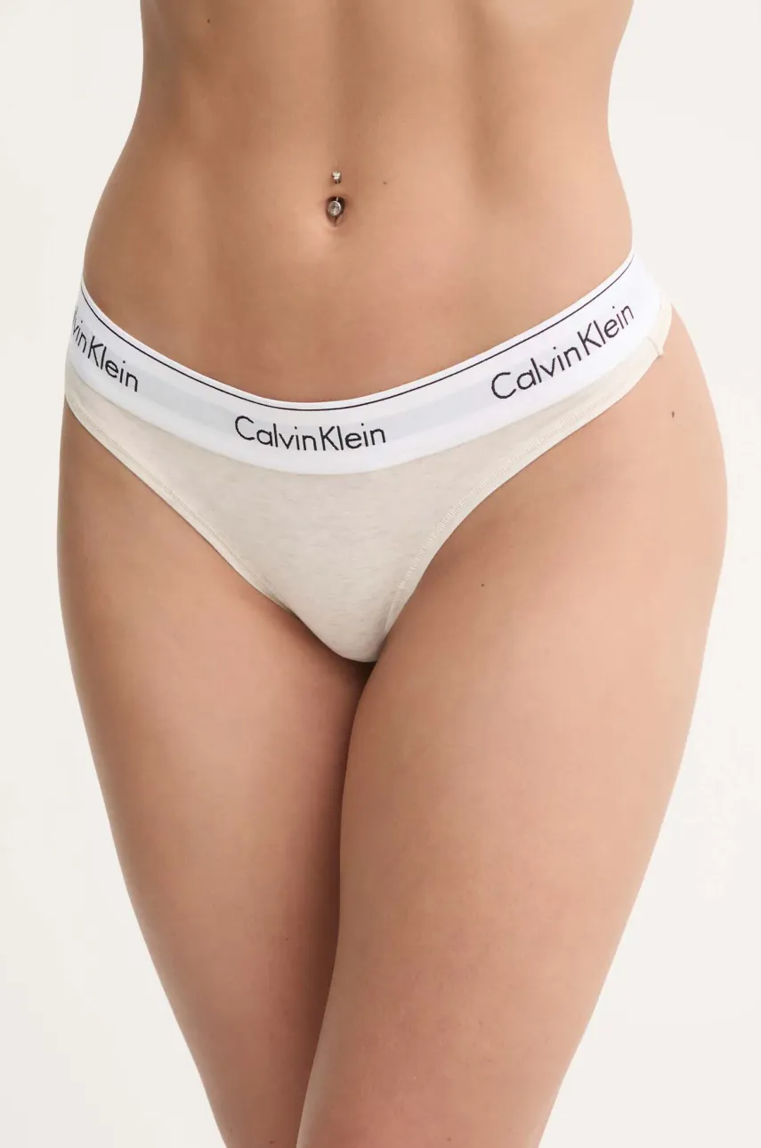 Tangá Calvin Klein Underwear béžová farba, 0000F3786E