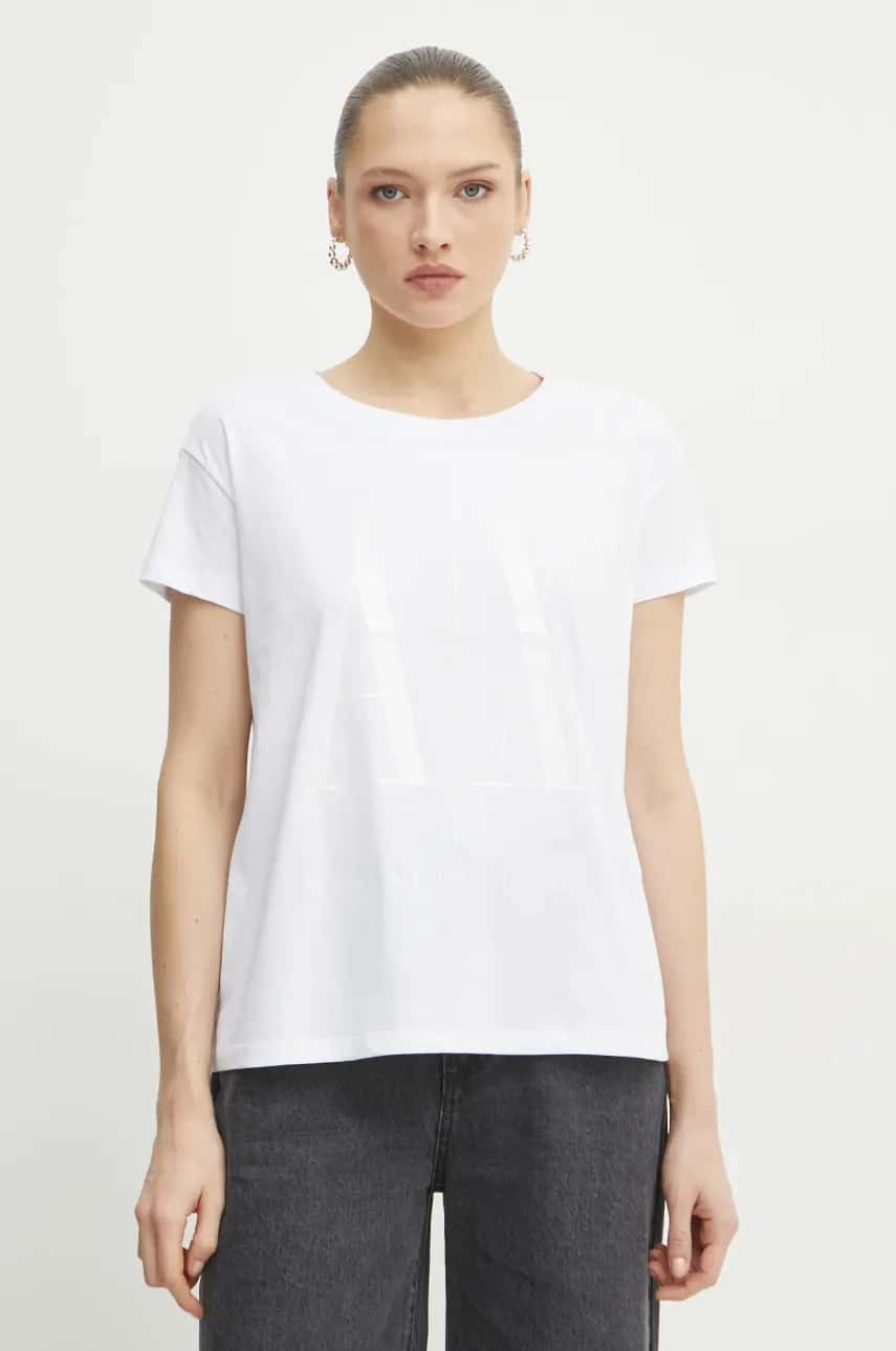 Tričko Armani Exchange dámske, biela farba, 8NYTCX YJG3Z