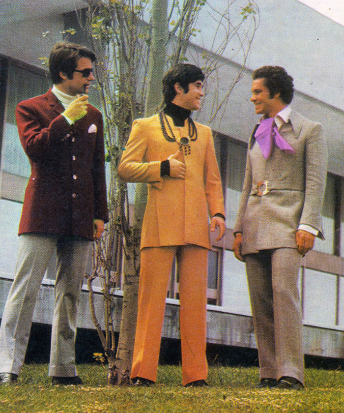 Reklama na pánske obleky zo 70.rokov