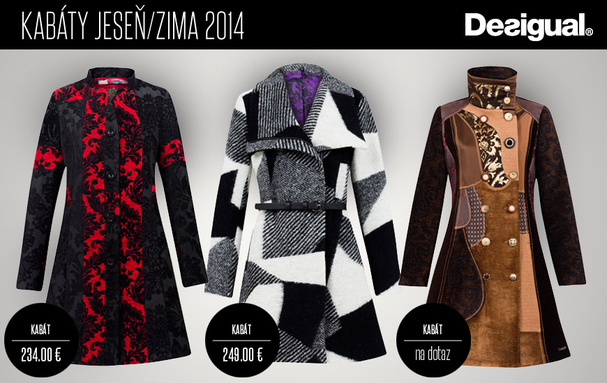 Kabáty Desigual jeseň zima 2014