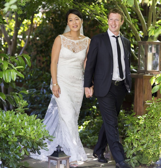 Priscilla Chan a Mark Zuckerber na ich svadbe
