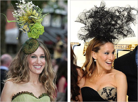 46ročná Sarah očarila klobúkmi od Tracyho už pri svojej premiére Sex v meste v Londýne v roku 2008