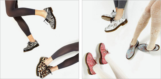 Rôzne vzorované modely topánok z jarnej kolekcie Dr Martens 2011