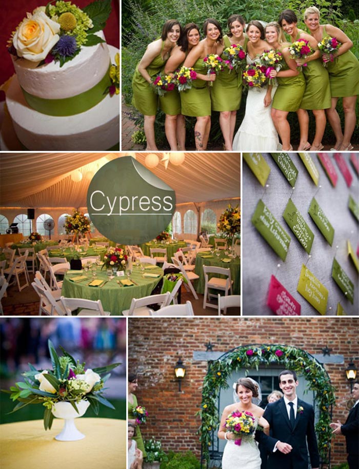 Farebná svadba jeseňzima 20142015 v odtieni Cypress