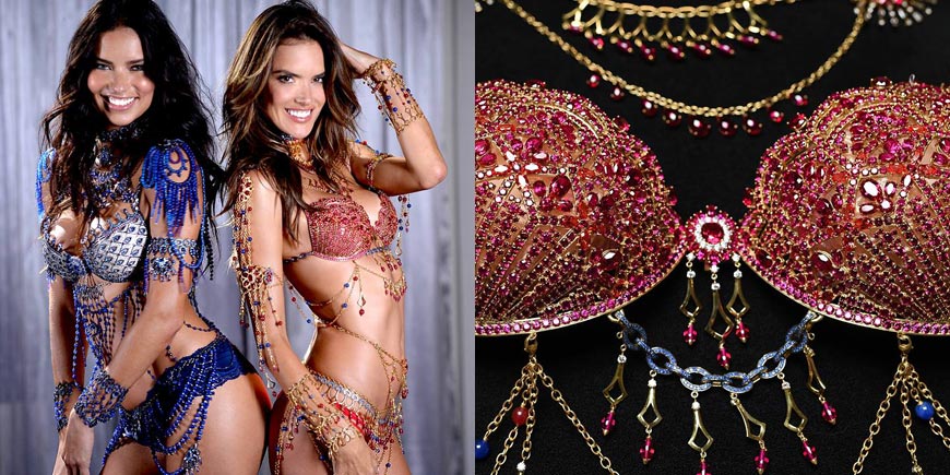 Victorias Secret Fantasy Bra 2014 zdobia zafíry rubíny diamanty a 18karátové zlato