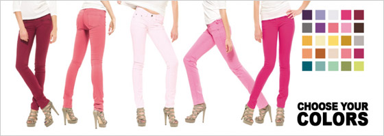 Skinny džínsy Cimarron sú v jednom strihu v 70tich farbách