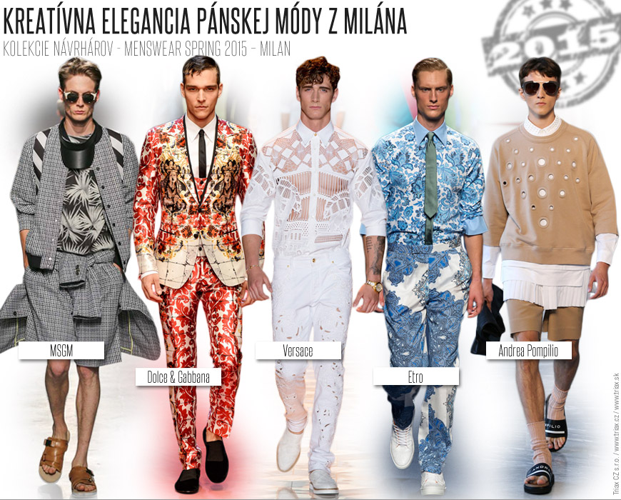 Miláno predstavilo nové, poväčšinou talianske, pánske kolekcie. Návrhári predstavili svoje Menswear kolekcie pre jar a leto 2015.