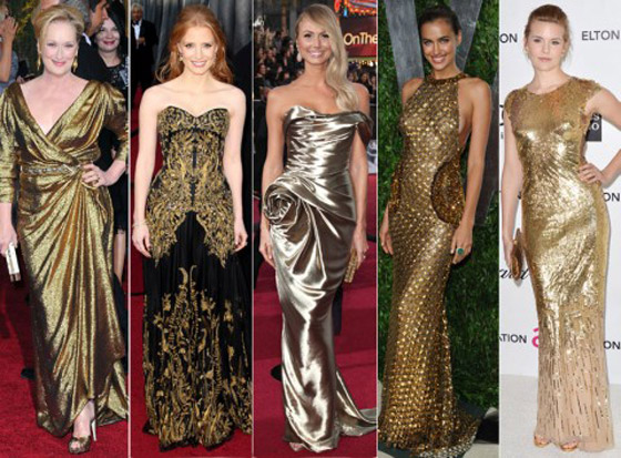 Ukážka zlatých šiat z Oscarov
