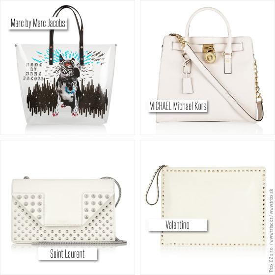 Biele kabelky z kolekcií Marc by Marc Jacobs Michael Michael Kors Saint Laurent a Valentino