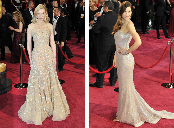 Cate Blanchett v Armani Privé a Jessica Biel v Chanel na Oscars 2014