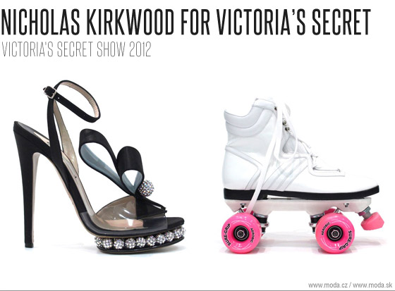 Topánky od dizajnéra Nicholasa Kirkwooda pre anjelskú prehliadku Victorias Secret 2012