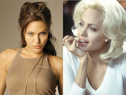 Angelina Jolie s hnedými a blond vlasmi