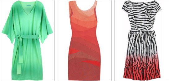 Letné šaty s farebnými prechodmi
