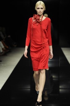 Červenéy outfit - modelka